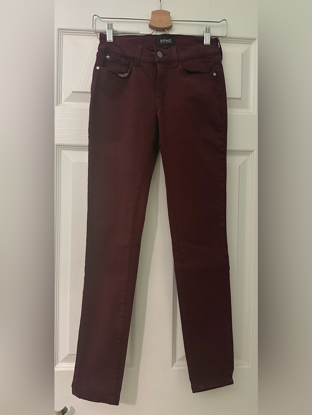 Buffalo David Bitton Hope Skinny Jeans Burgundy Mid Rise Size 25
